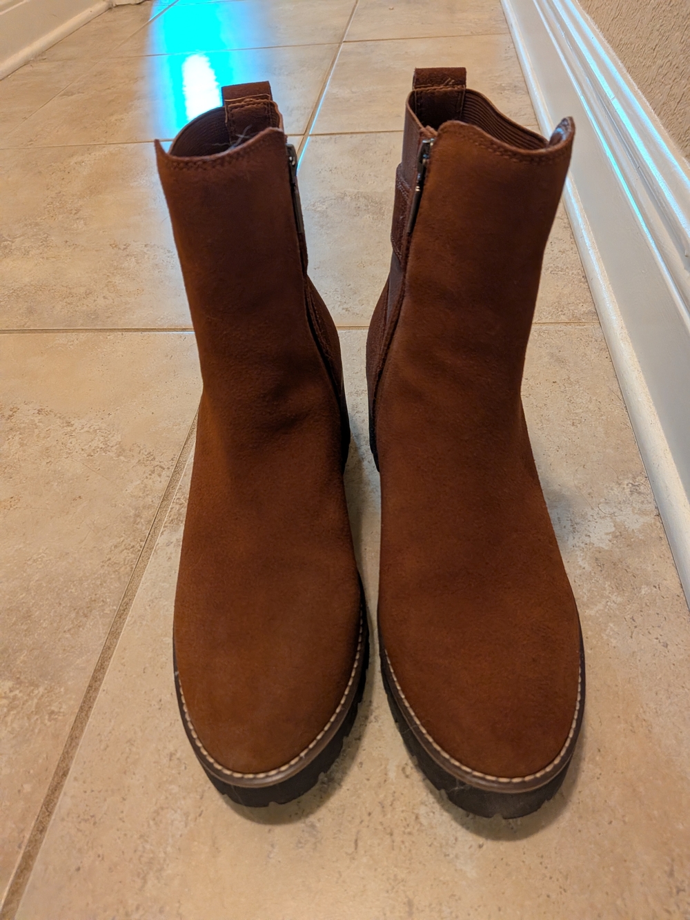 NWOT Brown Suede Ankle Boots - Classic Chelsea Style